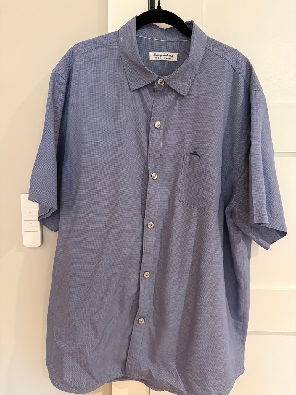 Tommy Bahama Coconut Point IslandZone Shirt XL Blue Tencel Coolmax